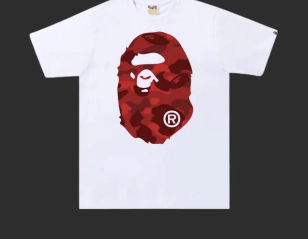 RED AND WHITE BAPE STA SAKURU TEE Image 1 Preview