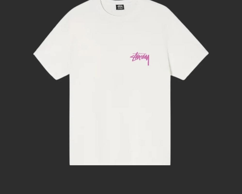 STÜSSY PINK AND WHITE STATUE TEE Preview Image