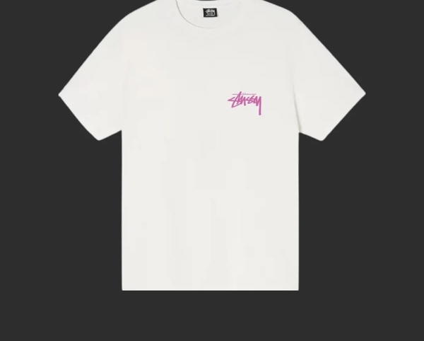 STÜSSY PINK AND WHITE STATUE TEE Image 1 Preview