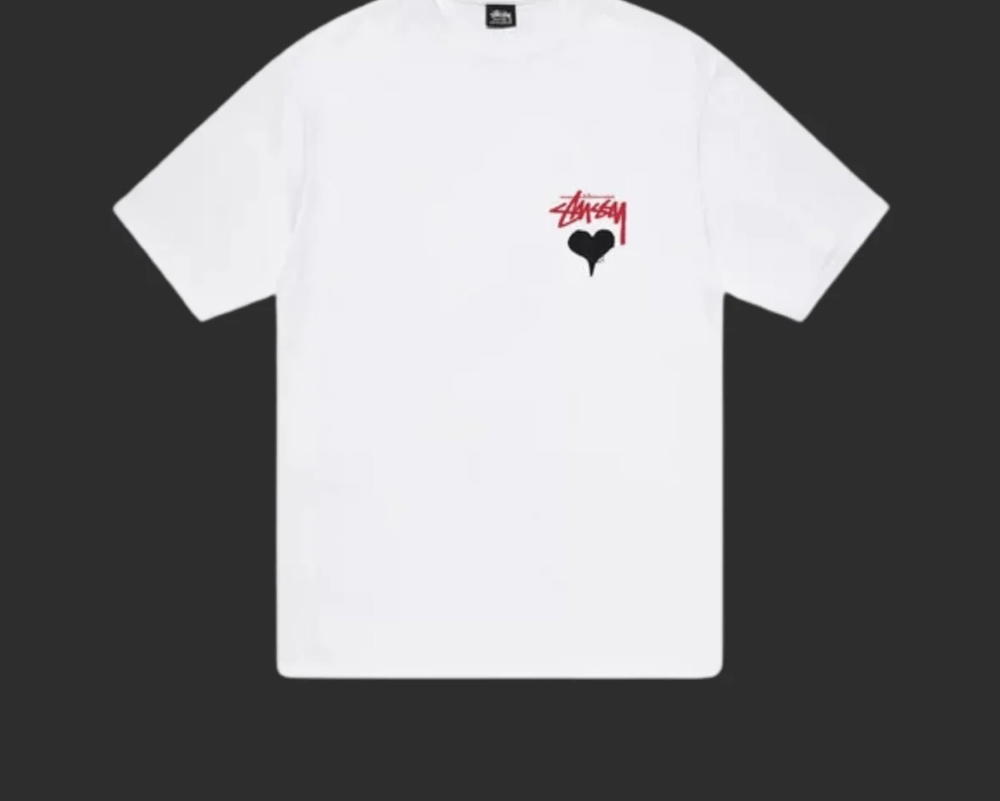 STÜSSY RED HEART WHITE TEE Preview Image