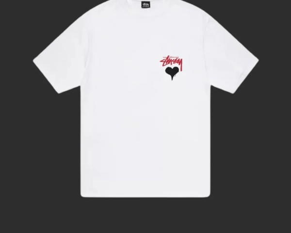 STÜSSY RED HEART WHITE TEE Image 1 Preview