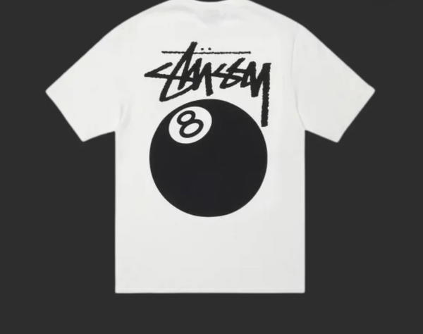 WHITE 8 BALL STÜSSY TEE Image 2 Preview