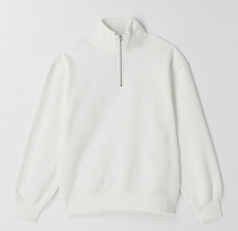 White Quarter Zip Hood Preview Image
