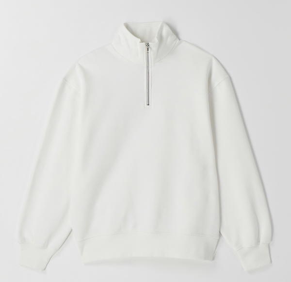 White Quarter Zip Hood Image 1 Preview