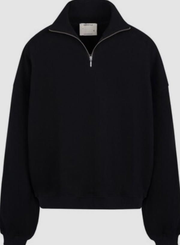 Black Quarter Zip Hood Image 1 Preview