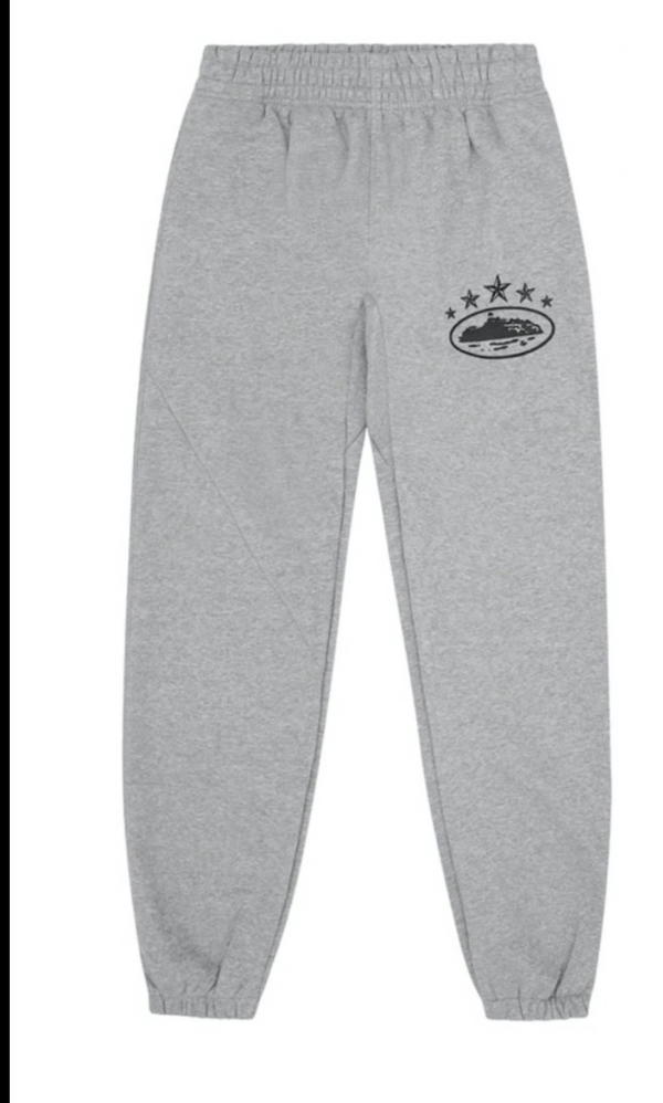 Grey and Black Corteiz Sweatpants Image 1 Preview