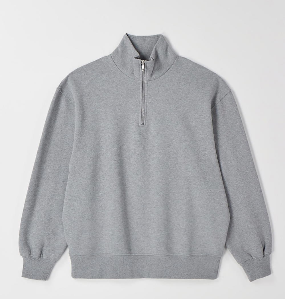 Grey Quarter Zip Hood Preview Image
