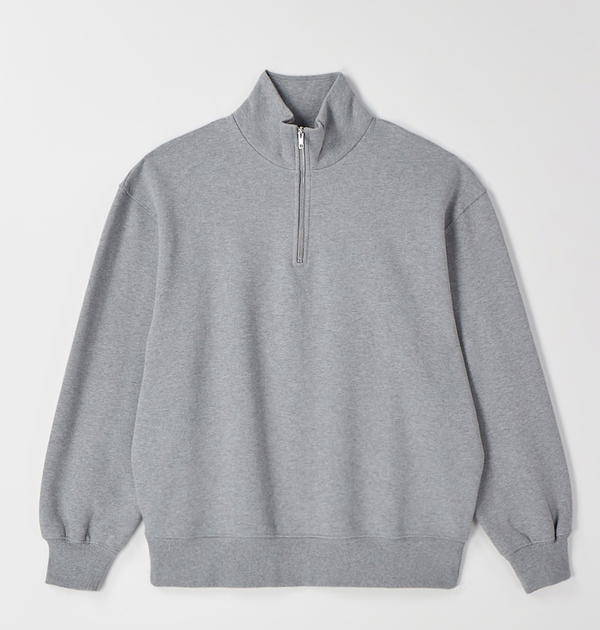 Grey Quarter Zip Hood Image 1 Preview