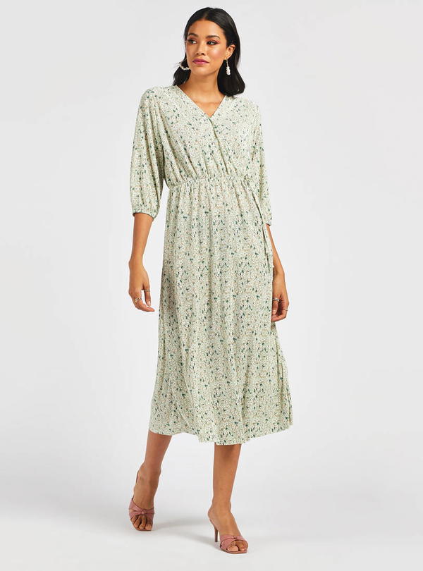 فستان طويل بأكمام ماركة H&M Image 2 Preview