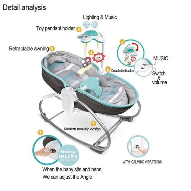 Ibaby الكرسي الهزاز 3 فى 1 مع وحدة الاهتزاز سرير متعدد الوظائف من اى بيبى  Preview Image