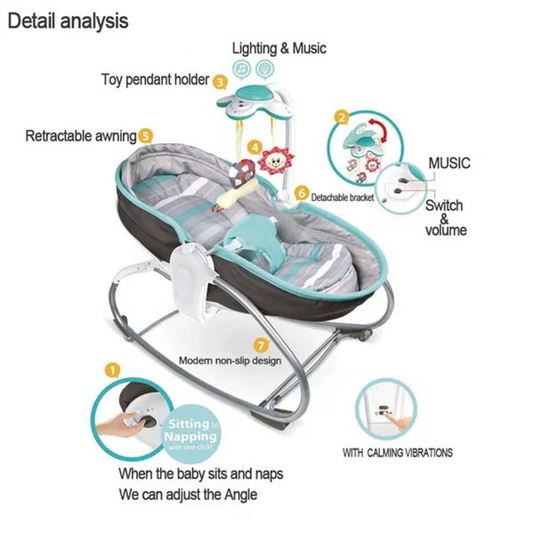 Ibaby الكرسي الهزاز 3 فى 1 مع وحدة الاهتزاز سرير متعدد الوظائف من اى بيبى  Image 1 Preview