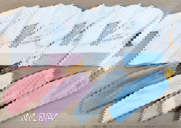 بيجامة مبطنة فرو اطفال مواليد قطعتين قطيفة شتوى Image 7 Preview