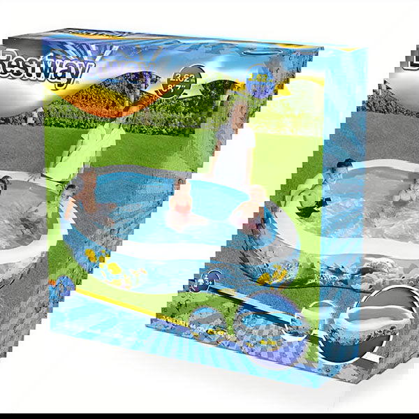 حمام سباحة نفخ بيست واي، بيضاوي، 262 ×157× 46 سم، دورين، أزرق × أبيض Image 6 Preview