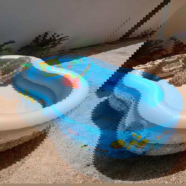 حمام سباحة نفخ بيست واي، بيضاوي، 262 ×157× 46 سم، دورين، أزرق × أبيض Image 7 Preview