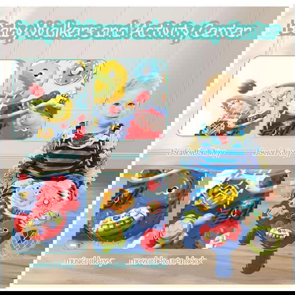 مشاية اطفال - مشاية عربة موسيقية بتصميم قابل للتحويل 3 في 1 مع العاب ملونة Image 2 Preview