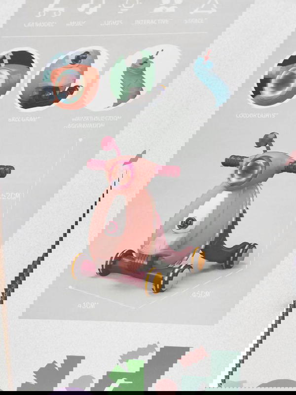 مشاية أطفال متعددة الوظائف 2 في 1 لتعليم الجلوس والوقوف مع الضوء والموسيقى، مشاية أطفال تدفع مع الضوء والموسيقى والكرة، لعبة تعليمية للأطفال بعمر 12 شهرًا فما فوق (برتقالي) Image 2 Preview
