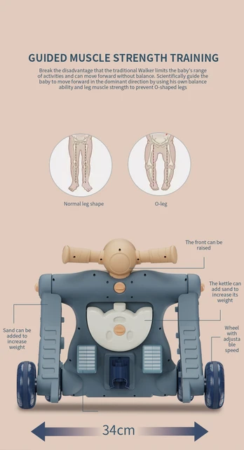 مشاية للاطفال، مشاية دفع للاطفال، يمكن تجميعها كسكوتر / دراجة توازن / لوحة قابلة للفصل، العاب مشي للرضع 3-12 شهر Image 3 Preview