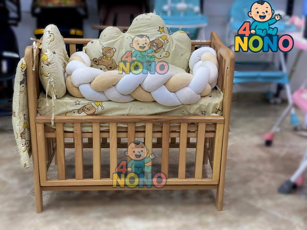 سرير اطفال خشب (مقاس 100*60 قابل للطي) Image 5 Preview