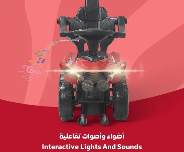 سيارة جيب دفع بدراع  3 في 1 للأطفال بالحجم الكبير مع عجلات دوران كامل 360 درجة  Image 2 Preview