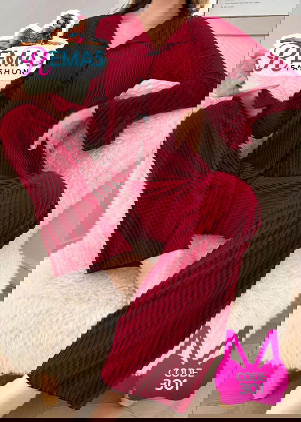 بيجامه ريب مضلع Image 1 Preview
