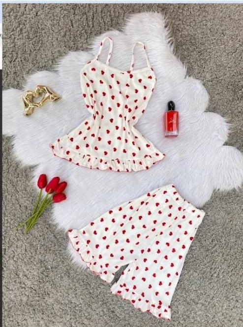 بيجامه توب وشورت خامه رب مقلم Image 1 Preview