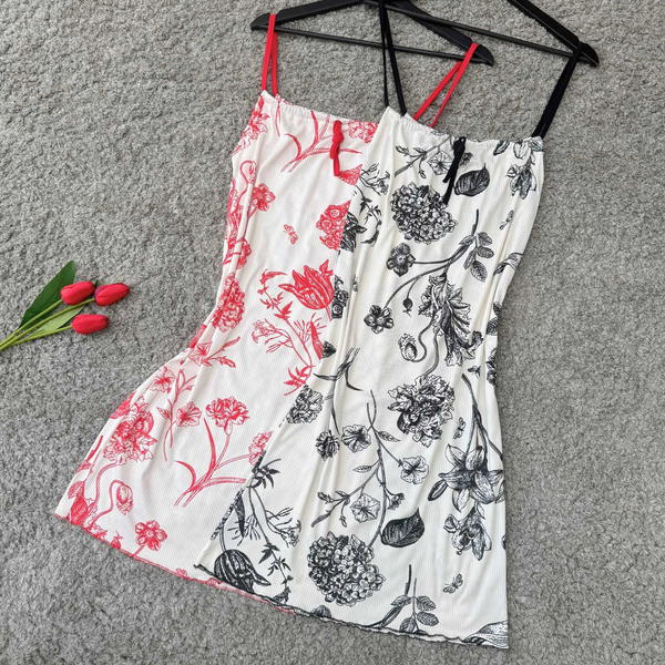 فستان رب مضلع نقششة تريندي  Image 1 Preview