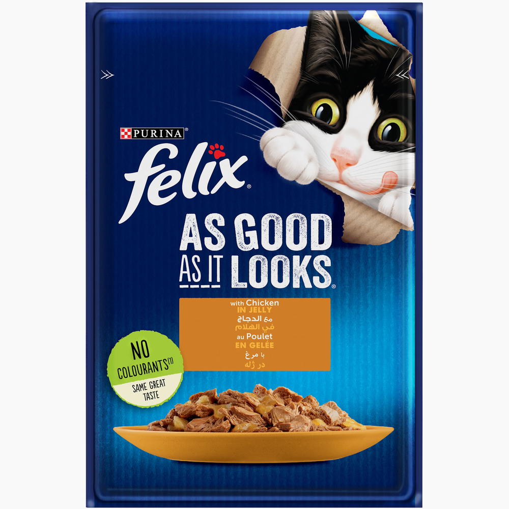 PURINA FELIX As Good as it Looks With Chicken in Jelly Wet Cat Food Pouch 85g Preview Image