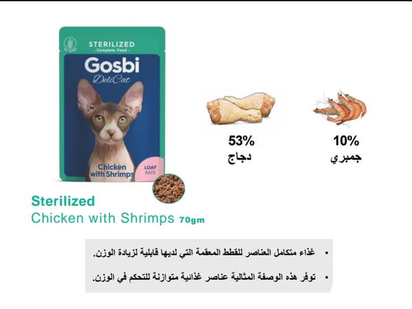 Gosbi Delicat Sterilised Chicken With Shrimps 70gm(807265) Image 2 Preview