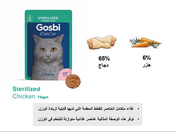 Gosbi Sterilized Complete Food cat With Chicken 70gm(806442) Image 2 Preview