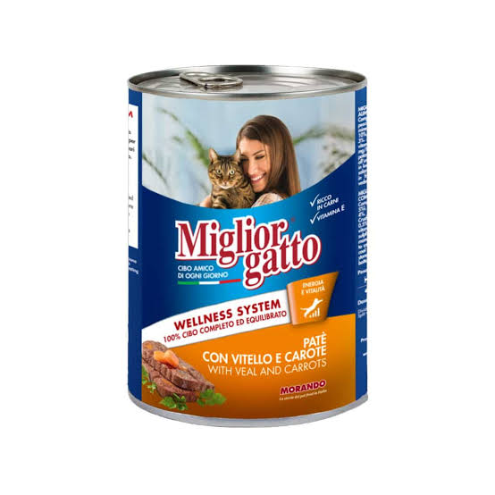 Miglior gatto with adult cat veal in carrots 400gm-(12423) Preview Image