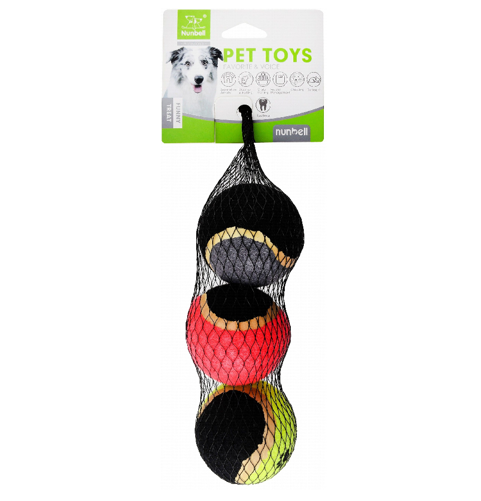 Nunbell Assorted Chew Ball Dog Toys 3 pcs Fld180008 Preview Image