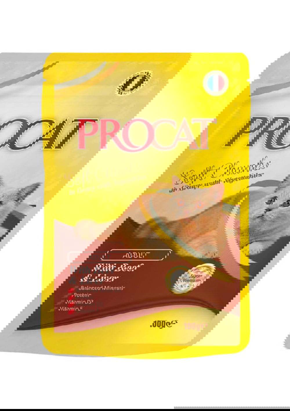 Pro Cat adult Beef&Liver in gravy vegetables 100ge Preview Image