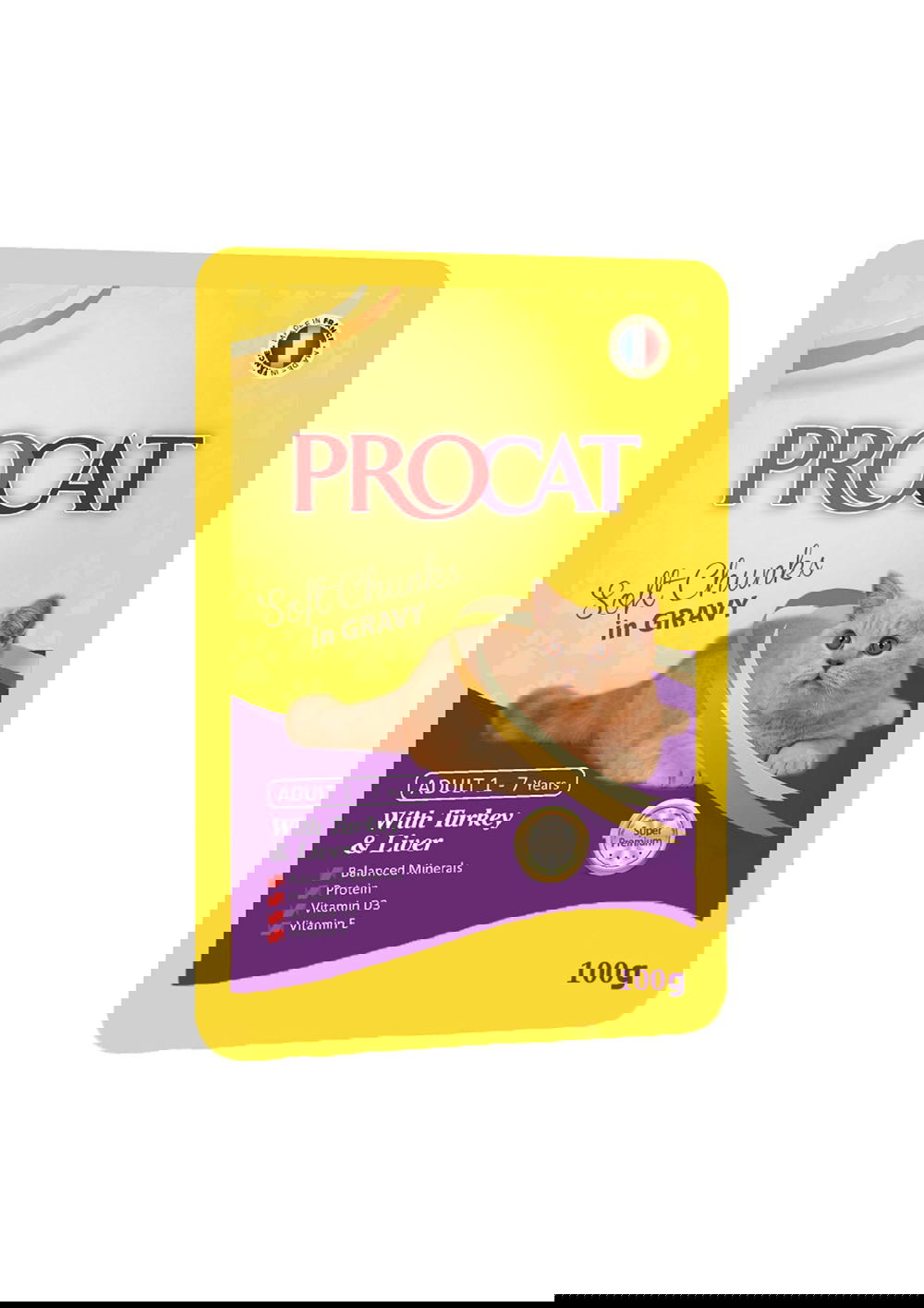 Pro cat adult turkey & liver in gravy 100ge Preview Image