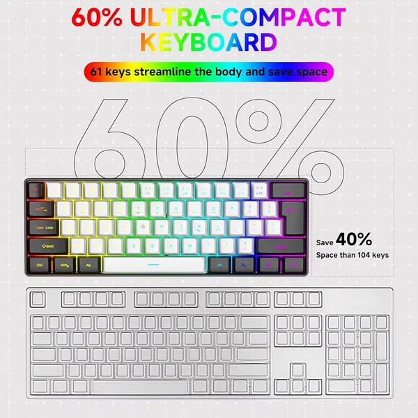 ZIFRI G61 60% RGB Gaming Keyboard Image 2 Preview