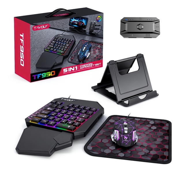 كت Tf950 للهاتف (ماوس+كيبورد+قطعه ربط+ماوس باد+ستاند هاتف) Image 1 Preview