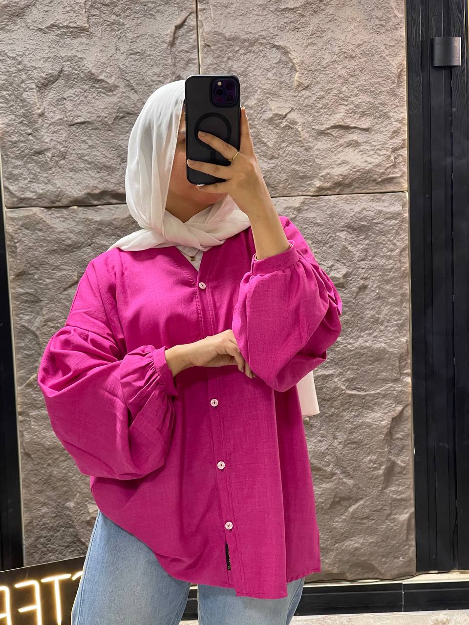 شميز كتان كم اوف سايز Preview Image