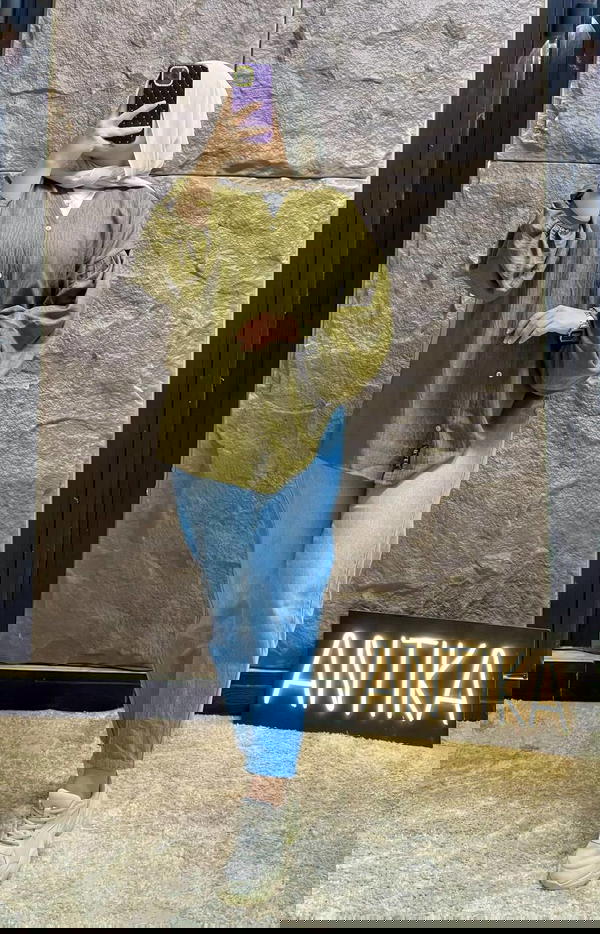 شميز كتان كم اوف سايز Image 4 Preview