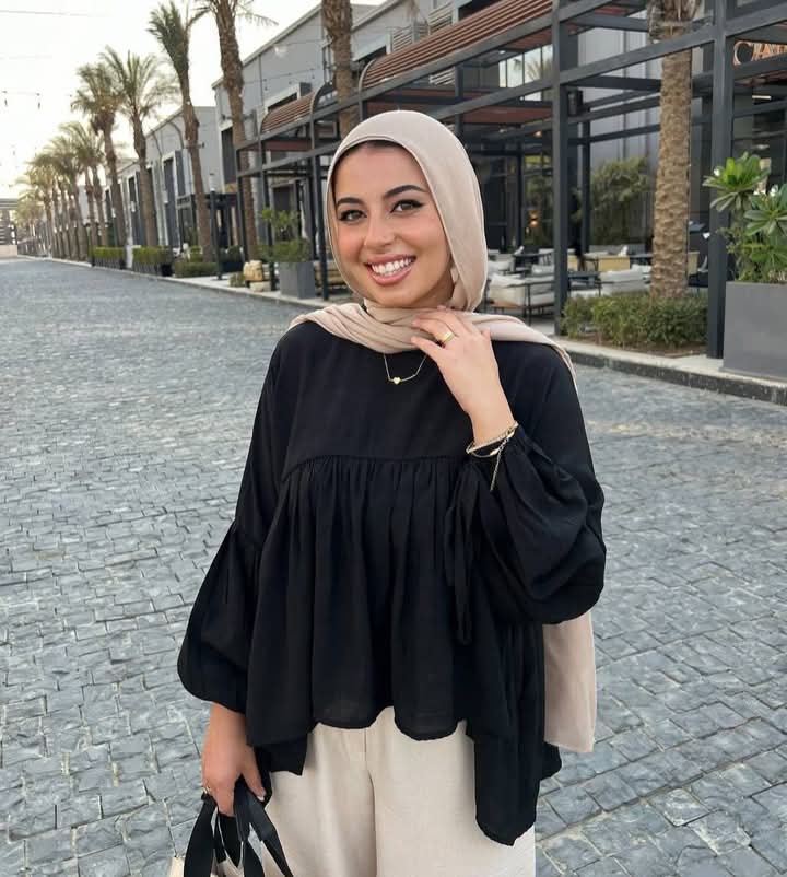 بلوزة كتان كم واسع - كود 633 Preview Image