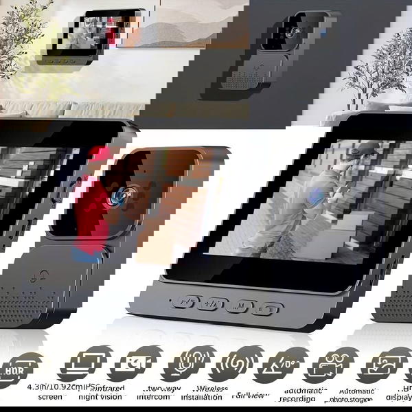 جرس باب ذكي بكاميرا مع شاشة  Image 2 Preview