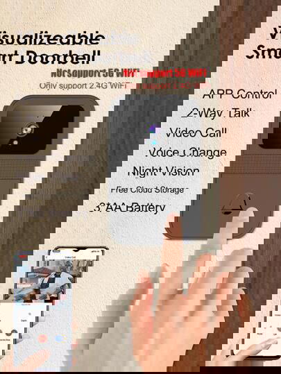 جرس باب ذكي بكاميرا مدمجة Image 3 Preview