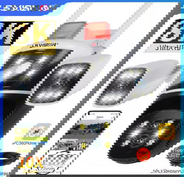 كاميرا مراقبة فيديو خارجية ، تتبع تلقائي ، 4 عدسات ، 3 شاشات بشرية ، تتبع تلقائي ، 8K ، 16mp ، تكبير 10x ، كاميرا IP WiFi ، 6K ، LS VISIONWifiكوين هوم  Image 2 Preview