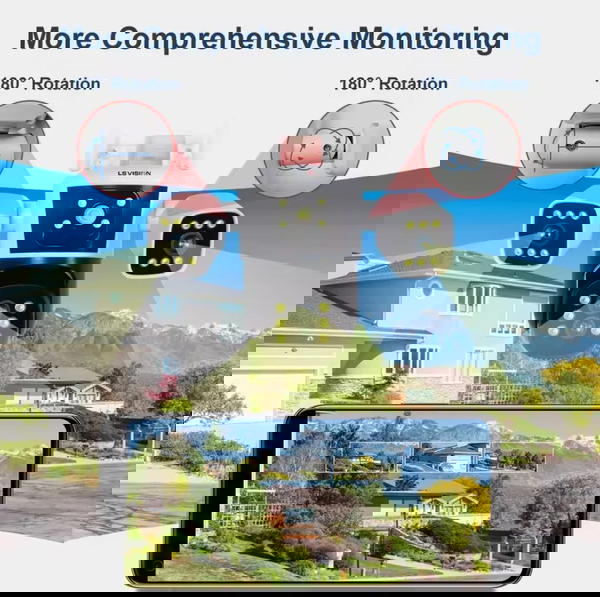 كاميرا مراقبة فيديو خارجية ، تتبع تلقائي ، 4 عدسات ، 3 شاشات بشرية ، تتبع تلقائي ، 8K ، 16mp ، تكبير 10x ، كاميرا IP WiFi ، 6K ، LS VISIONWifiكوين هوم  Image 4 Preview