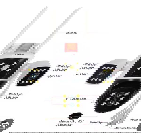 كاميرا مراقبة فيديو خارجية ، تتبع تلقائي ، 4 عدسات ، 3 شاشات بشرية ، تتبع تلقائي ، 8K ، 16mp ، تكبير 10x ، كاميرا IP WiFi ، 6K ، LS VISIONWifiكوين هوم  Image 5 Preview