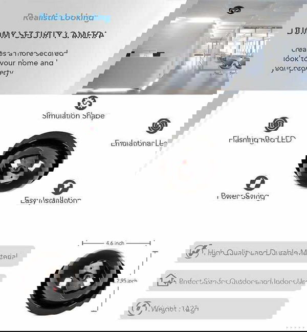 كاميرا مراقبة وهمية ذات مظهر واقعي مع ليد وامض  Image 2 Preview