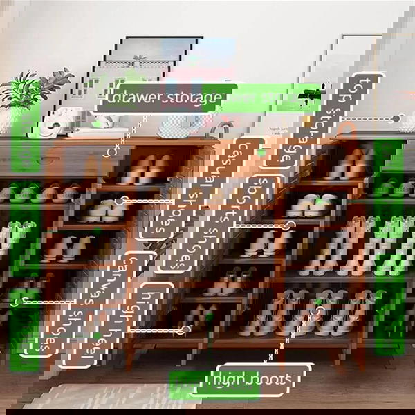 خزانة احذية بامبو 4 دفات مع جرار علوي YS-30 Image 2 Preview