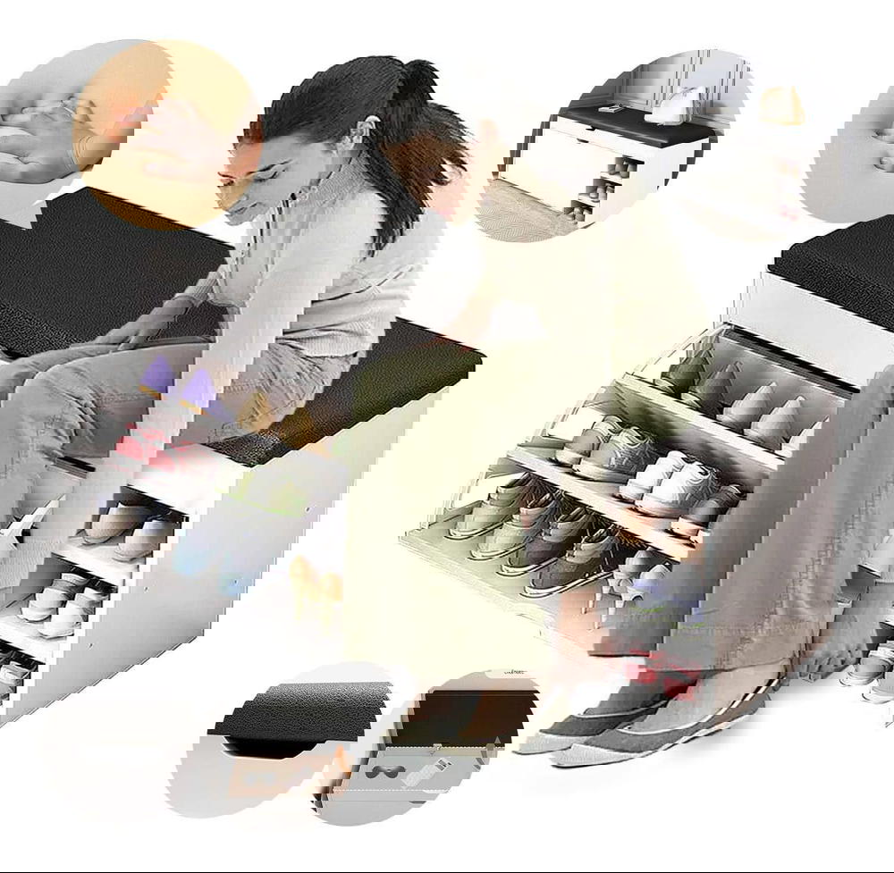 خزانة أحذية قلابة مع مقعد خلد Preview Image