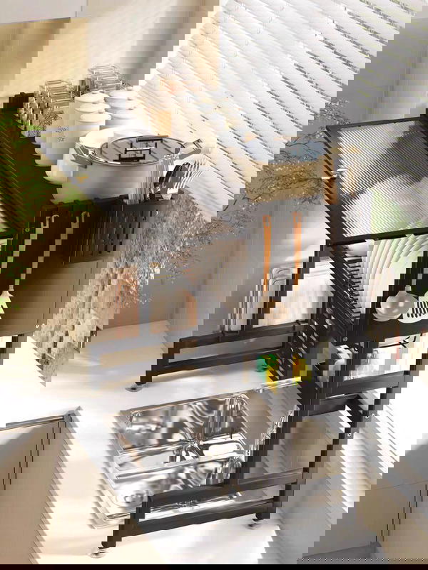 خزانة جلي كبيرة على شكل ستاند فوق المجلى مع عدة اضافات لتجفيف وترتيب ادوات المطبخ  Image 2 Preview