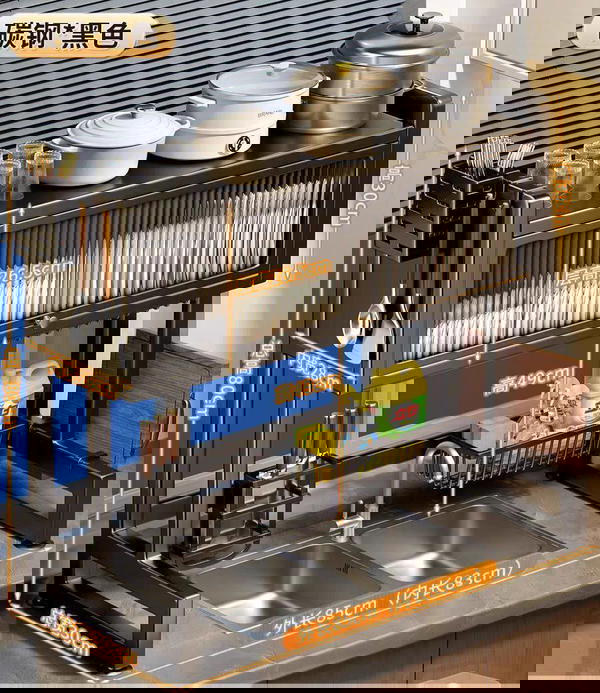 خزانة جلي كبيرة على شكل ستاند فوق المجلى مع عدة اضافات لتجفيف وترتيب ادوات المطبخ  Image 3 Preview