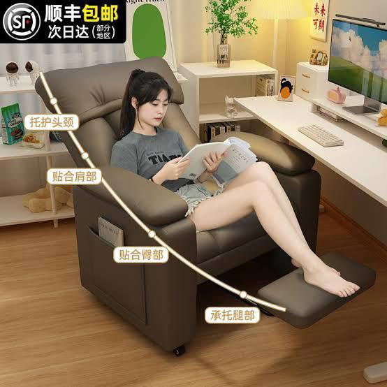 كرسي استرخاء فاخر بتصميم عصري  اللون الرمادي الداكن  Image 1 Preview