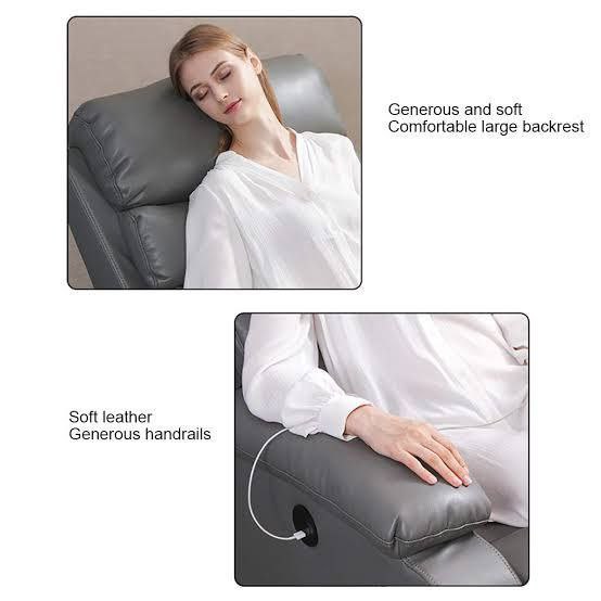 كرسي استرخاء فاخر بتصميم عصري  اللون الرمادي الداكن  Image 5 Preview